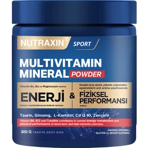 Multivitamin Mineral Powder 300 gr Magnezyum, Taurin, Kreatin, L Carnitin, Ginseng, CO10, Energy