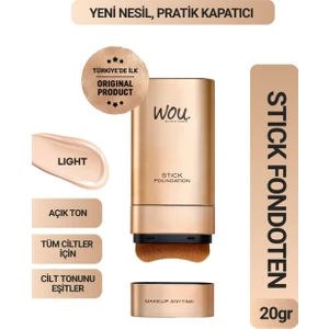 WOU World of Unique Stıck Fondöten,pratik Kapatıcı+Fırçalı,2ın1,açık TON,20GR