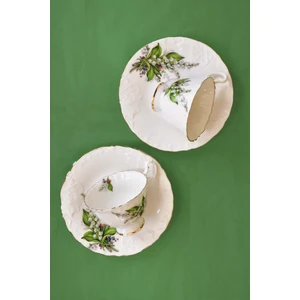 Yeşil Çiçek Bone 2 Kişilik Kahve Fincan Takımı