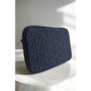 Aggu Bebe iPad Air Pro & Matepad & Galaxy & Tablet Kılıfı 11" - 12'' İnç Uyumlu Kapitoneli Omuz Askılı Lacivert Tablet Çantası