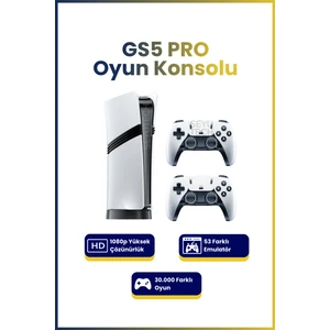 Gs5 Pro Kablosuz Çift Kol Oyun Konsolu Uyumlu 4k-Hdmı 53 Emulatör 30000 Oyunlu 2.4g Gaming Atari