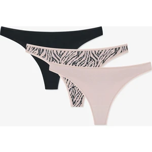 Renkli Zebra Dance 3'lü Tanga Külot