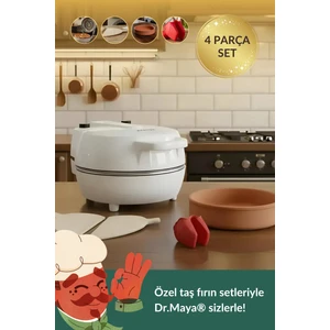 Dr.maya | Taş Fırın Seti, Tandır Seti Ürün Grubu - 4 Parça | Multi Taş Fırın Lahmacun Makinesi + Mutfak Gereçleri