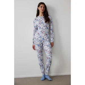 Çok Renkli Breakfast Pantolon Pijama Takımı