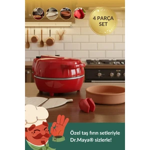 Dr.maya | Taş Fırın Seti, Tandır Seti Ürün Grubu - 4 Parça | Multi Taş Fırın Lahmacun Makinesi + Mutfak Gereçleri