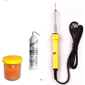 Profesyonel Lehim Makinesi Kalem Havya Lehim Teli Pastası 3ın1 Set 40 Volt