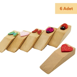 Ahşap Kapı Stoperi, Kapı Tutucu, Kapı Altı Takozu, Kalp ve Uğur Böceği Kapı Durdurucu Stoper 6 Adet