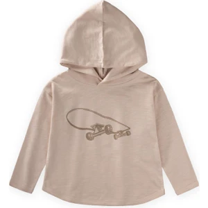 Kapşonlu Uzun Kollu T-Shırt 2-10 Yaş Ekru