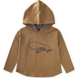 Kapşonlu Uzun Kollu T-Shırt 2-10 Yaş Olive