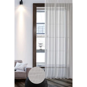 Keten Görünümlü Düz Tül Perde Pilesiz Ekru