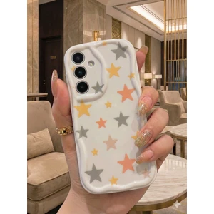 Samsung Galaxy A26 Uyumlu Pastel Yıldız Desenli Dalgalı Kenar Kılıf - Kamera Korumalı