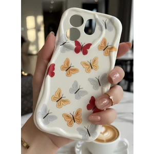 Infinix Hot 50I ve Smart 9 Uyumlu Renkli Kelebek Desenli Dalgalı Kenar Kılıf - Kamera Korumalı