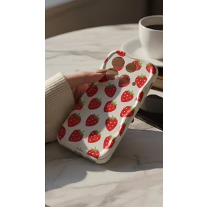 Infinix Note 40 ve Note 40 Pro Uyumlu Sevimli Çilek Desenli Lansman Kılıf - Darbe Emici Lüks Kapak