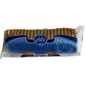 55*60 Mavi Orta Boy Çöp Torbası (1 rulo / 20 adet)