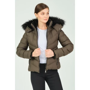 BESTE KADIN MONT BESTE Çıkabilir Kapüşonlu Kürk Astarlı Şişme Kadın Mont