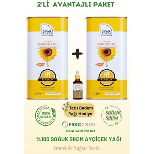 Las Frutas Soğuk Sıkım Ayçiçek Yağı 1 Litre 2'li - Soğuk Sıkım, Çok Amaçlı, Saf & Doğal