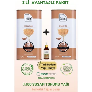 Las Frutas Yemeklik Susam Tohumu Yağı 1 Litre 2’li – Soğuk Sıkım, Çok Amaçlı, Saf & Doğal