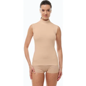 Kadın Ten Rengi Kolsuz Yarım Balıkçı Modal Görünmez Body – Nefes Alabilir Yumuşak Modal Kumaş 1044