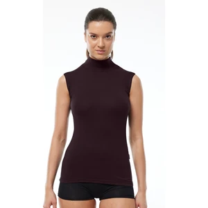 Kadın Kahverengi Kolsuz Yarım Balıkçı Yaka Modal Body – Esnek Yumuşak Modal Kumaş 1044