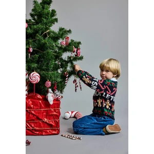 Erkek Bebek Yılbaşı Temalı Triko Kazak F2588A525WN