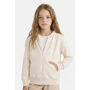 Basic Düz Kapüşonlu Okul Fermuarlı Sweatshirt Kız Çocuk C8110A825AU