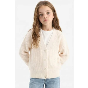 Kız Çocuk V Yaka Düğmeli Triko Hırka A2298A825AU