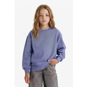 Kız Çocuk Relax Fit Bisiklet Yaka Basic Düz Okul Sweatshirt A2797A825AU