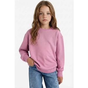 Kız Çocuk Relax Fit Bisiklet Yaka Basic Düz Okul Sweatshirt A2797A825AU