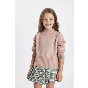 Kız Çocuk Bej Standart Fit Bisiklet Yaka Triko Kazak C9553A824AU