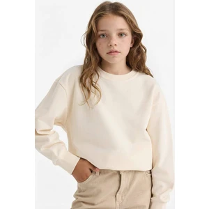 Kız Çocuk Relax Fit Bisiklet Yaka Basic Düz Okul Sweatshirt A2797A825AU