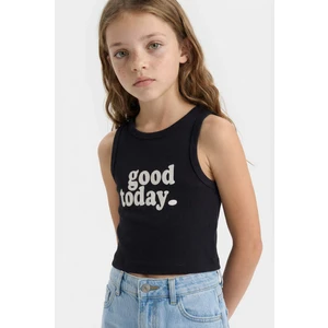 Kız Çocuk Bisiklet Yaka Baskılı Crop Atlet C4717A825SM