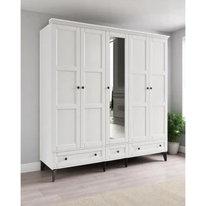 Karin Beyaz 5 Kapılı Dolap / Gardrop / %100 Mdf