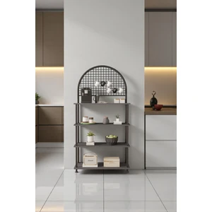 Çevir Kur Antrasit, 4 Raflı Kahve Köşesi Dolabı, Mutfak Standı, Mutfak Düzenleyici 71*170*35