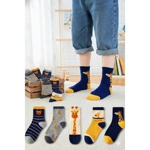 5 Çift Zürafa Desenli Çocuk Çorap