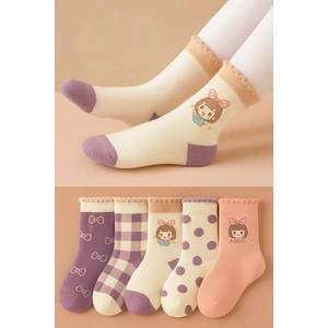 5 Çift Karekter Desen Çocuk Çorabı