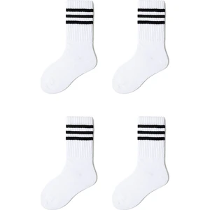 4 Çift Çocuk Çizgili Mevsimlik Çorap