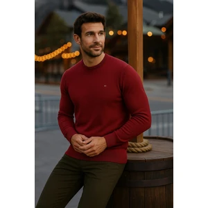 Erkek Basic Kışlık Uzun Bordo Kazak