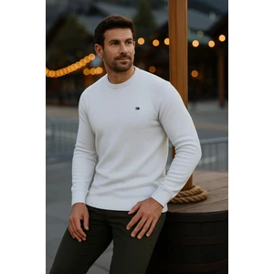 Erkek Basic Kışlık Uzun Beyaz Kazak