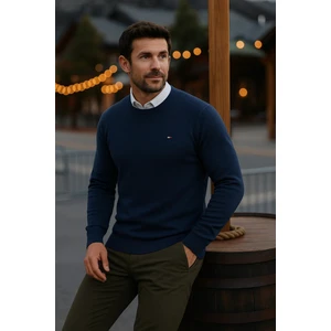 Erkek Basic Kışlık Uzun Mavi Kazak