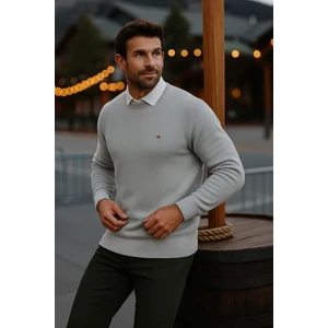 Erkek Basic Kışlık Uzun Gri Kazak