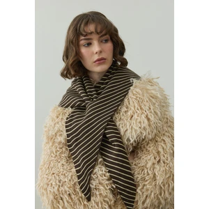 Çift Yönlü Çizgili Fular Atkı Sarı