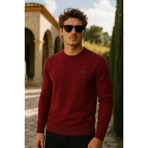 Erkek Premium Comfort Basic Bordo Uzun Kazak