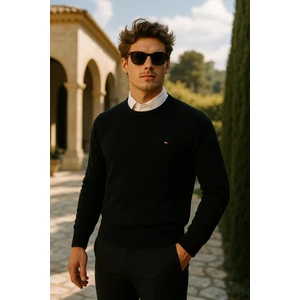 Erkek Premium Comfort Basic Siyah Uzun Kazak