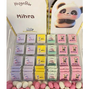 Isme Özel Kız Bebek Sütlü Madlen -48 Adet