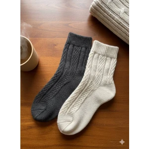 2' Çift Kadın Yün Kışlık Çorap