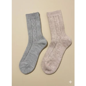 2' Çift Kadın Yün Kışlık Çorap