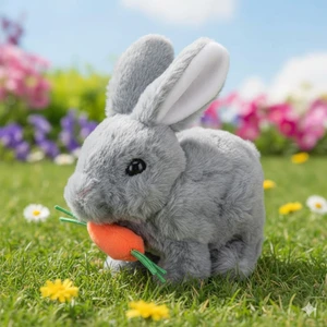 Tinyjoy Zıplayan Kulakları Işıklı Sesli Tavşan, Pilli Hediyelik Peluş Oyuncak