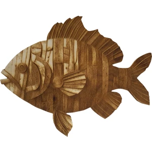 Ahşap Yakma Balık Duvar Dekoratif