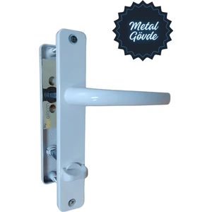 Pvc Banyo - Wc Kapı Kolu - Beyaz ( Metal Gövde )