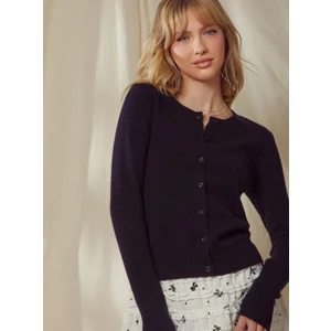 Kadın Basic Düğmeli Triko Hırka